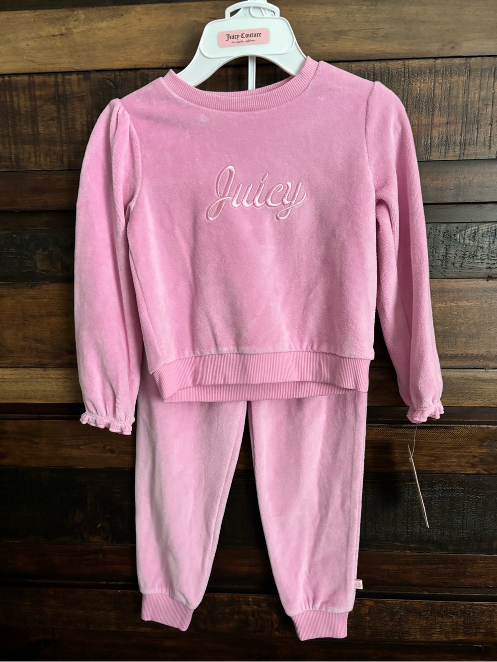 💕NWT Juicy Couture Girls Light Pink Velour Logo Set💕